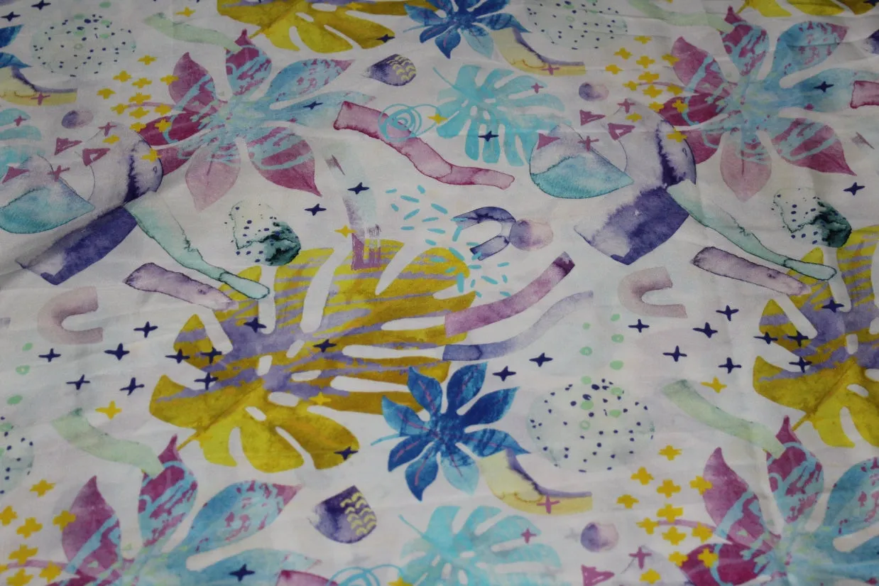 100% PURE SILK SATIN FABRIC 80 GRAMS 20.20MM DIGITAL PRINT  44" wide available in 3 designs