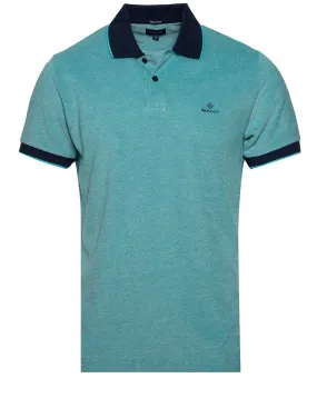 4-colour Oxford Pique Shortsleeve Rugger Deep Turquoise