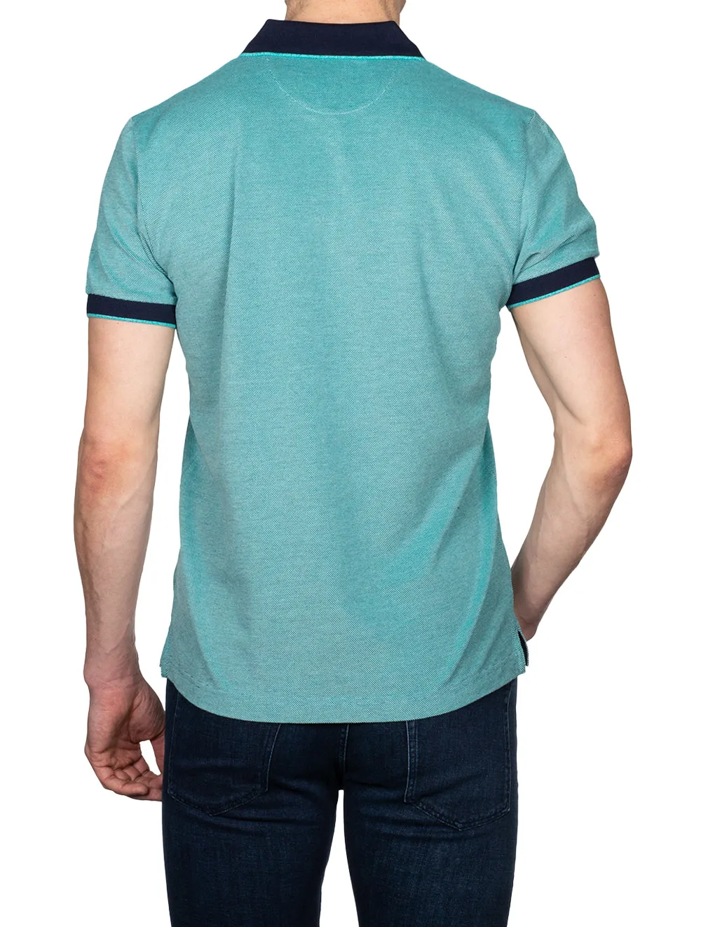 4-colour Oxford Pique Shortsleeve Rugger Deep Turquoise