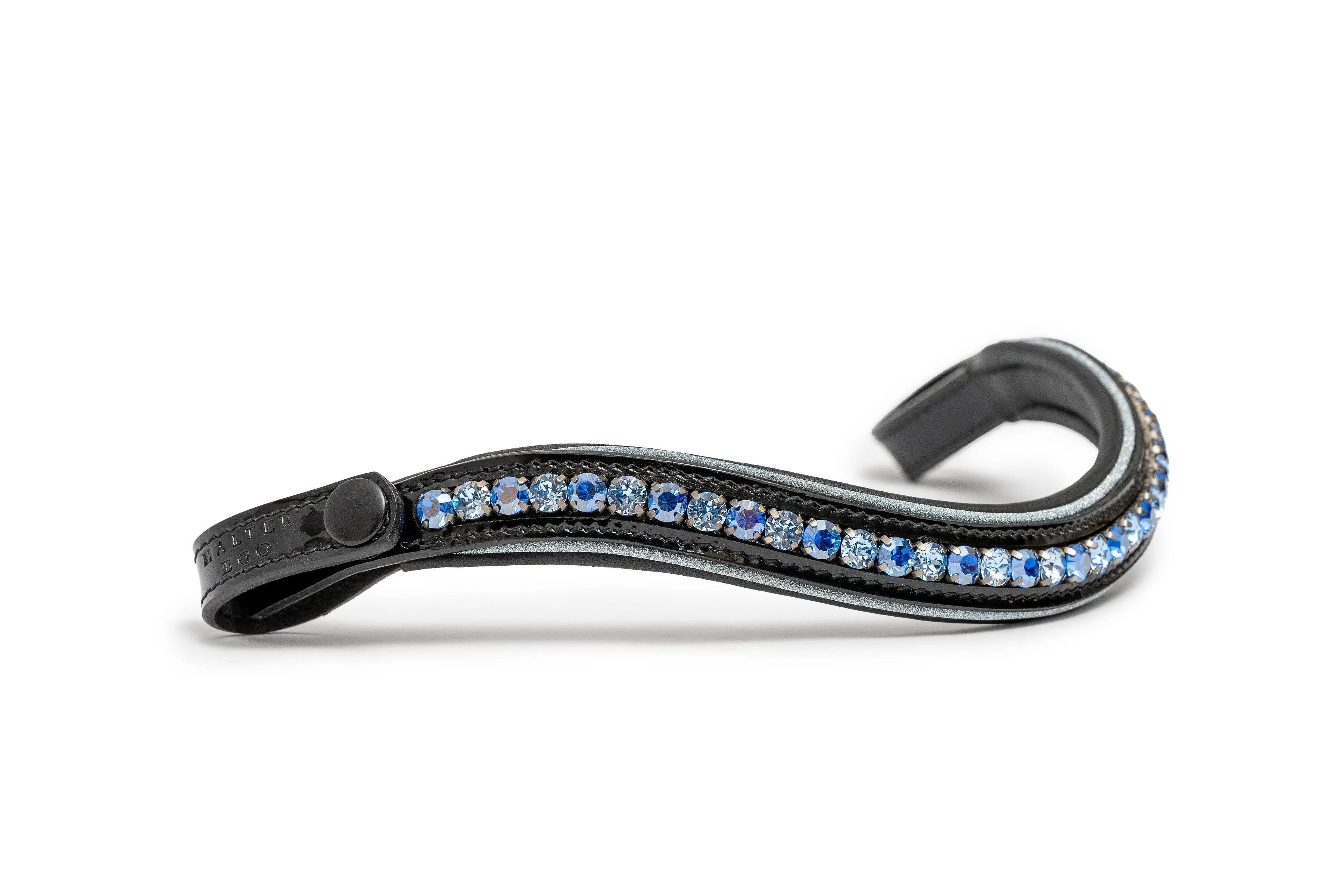 Adriana - Black Patent Blue Sparkle Snaffle Bridle