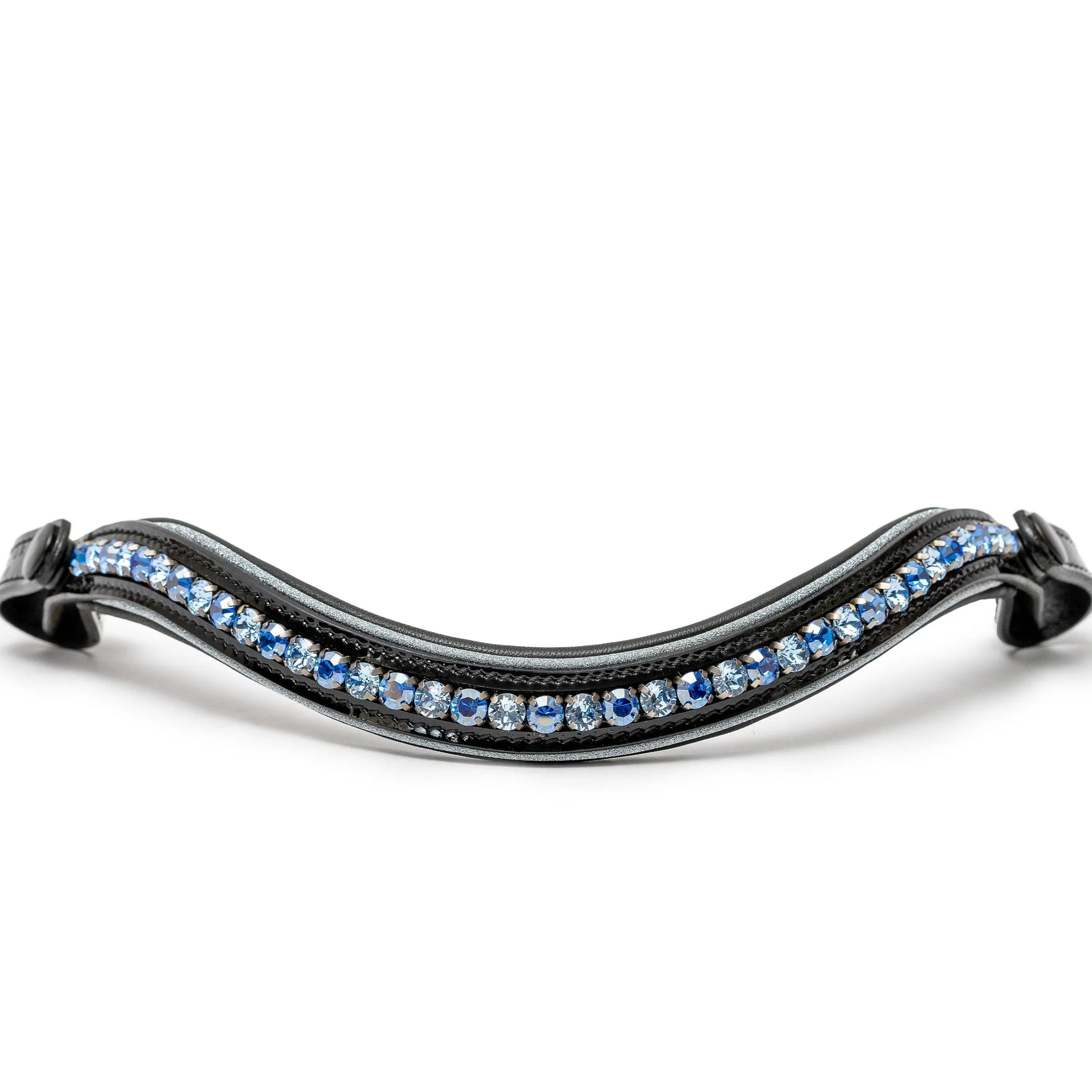 Adriana - Black Patent Blue Sparkle Snaffle Bridle