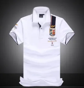 Aeronautica Millitare Virtue Siderum Tenus White Shortsleeve Polo