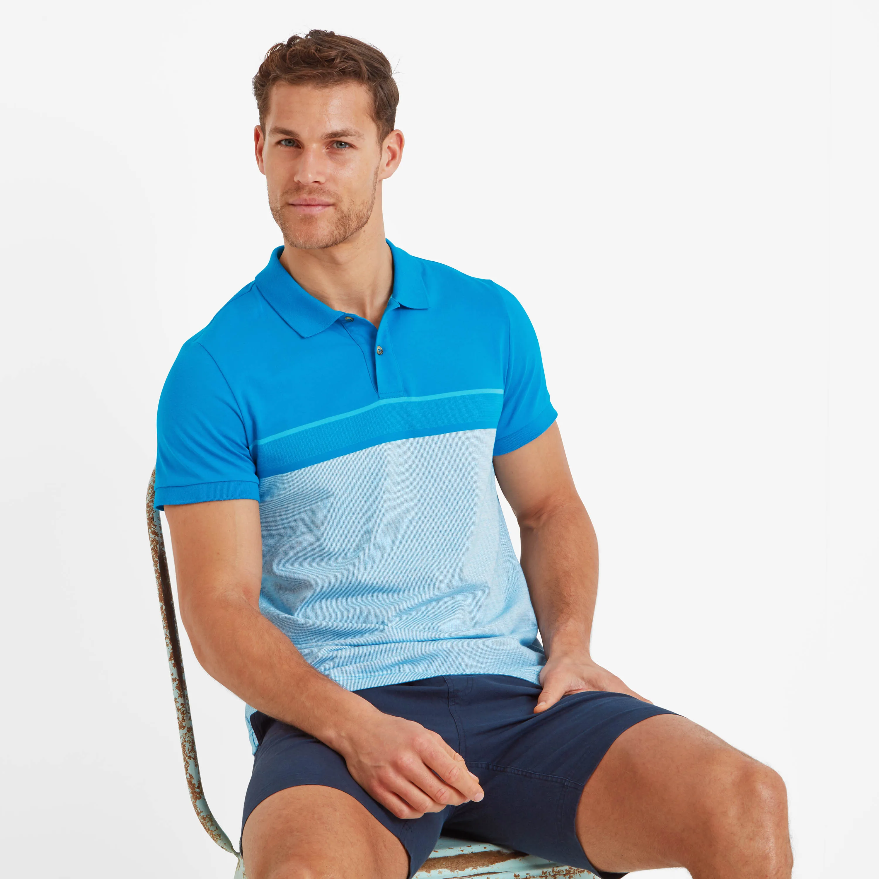 Anwick Mens Polo Shirt - Tropical Blue