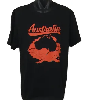 Australia Goanna Adults T-Shirt (Black)