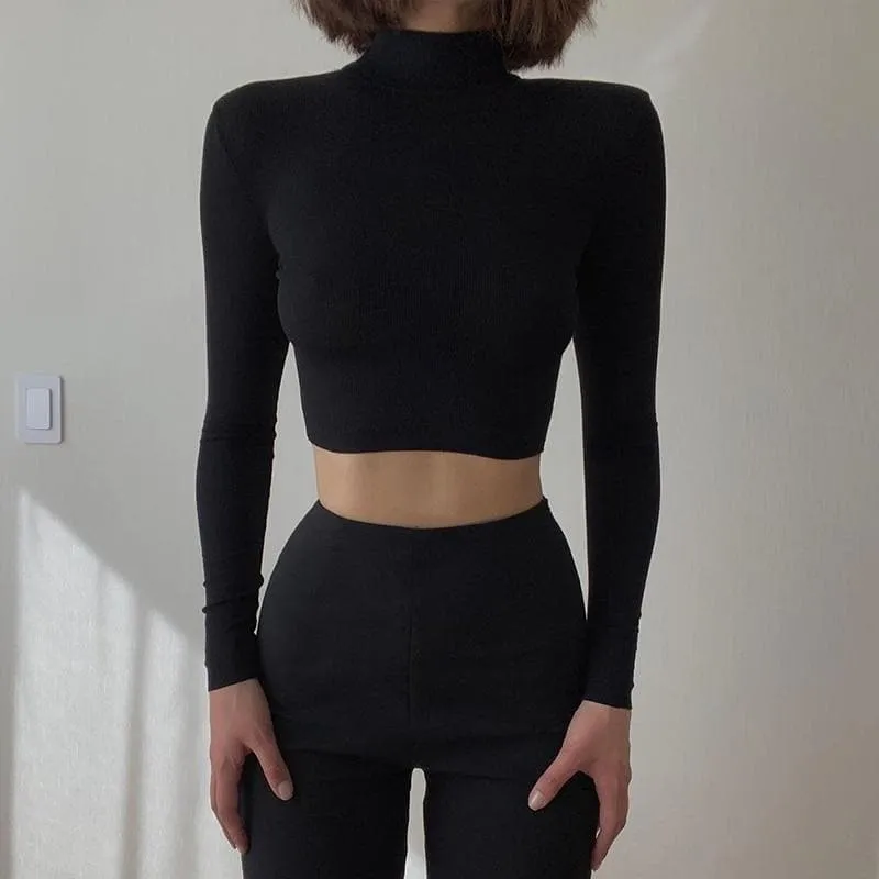 Basic Longsleeve Shirt With Turtleneck