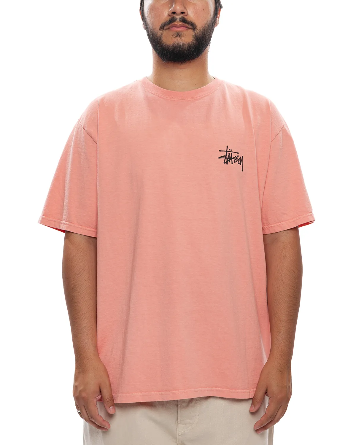 Basic Stussy Pigment Dyed Tee 'Coral'