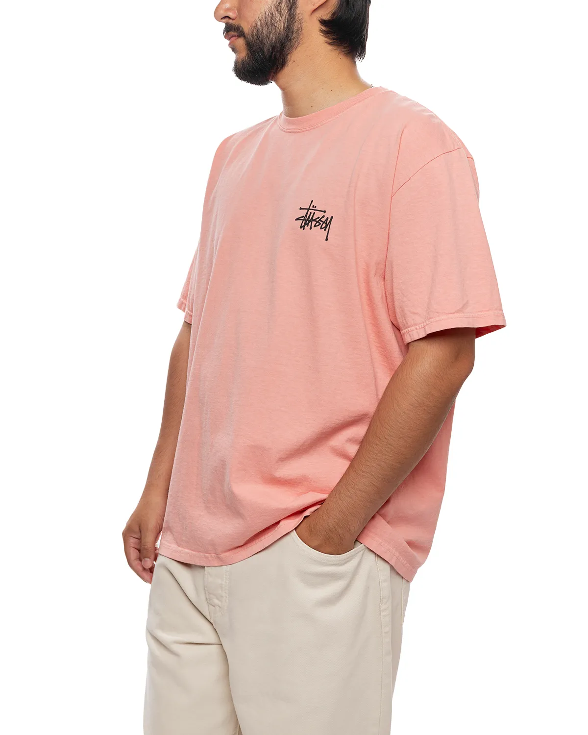 Basic Stussy Pigment Dyed Tee 'Coral'