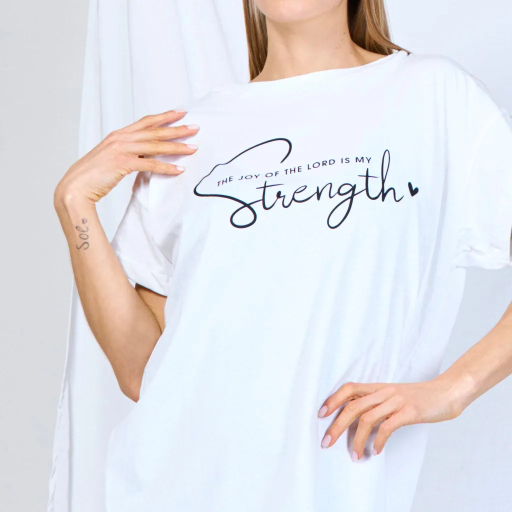 Basic T-shirt with print "Strength"  wholesale