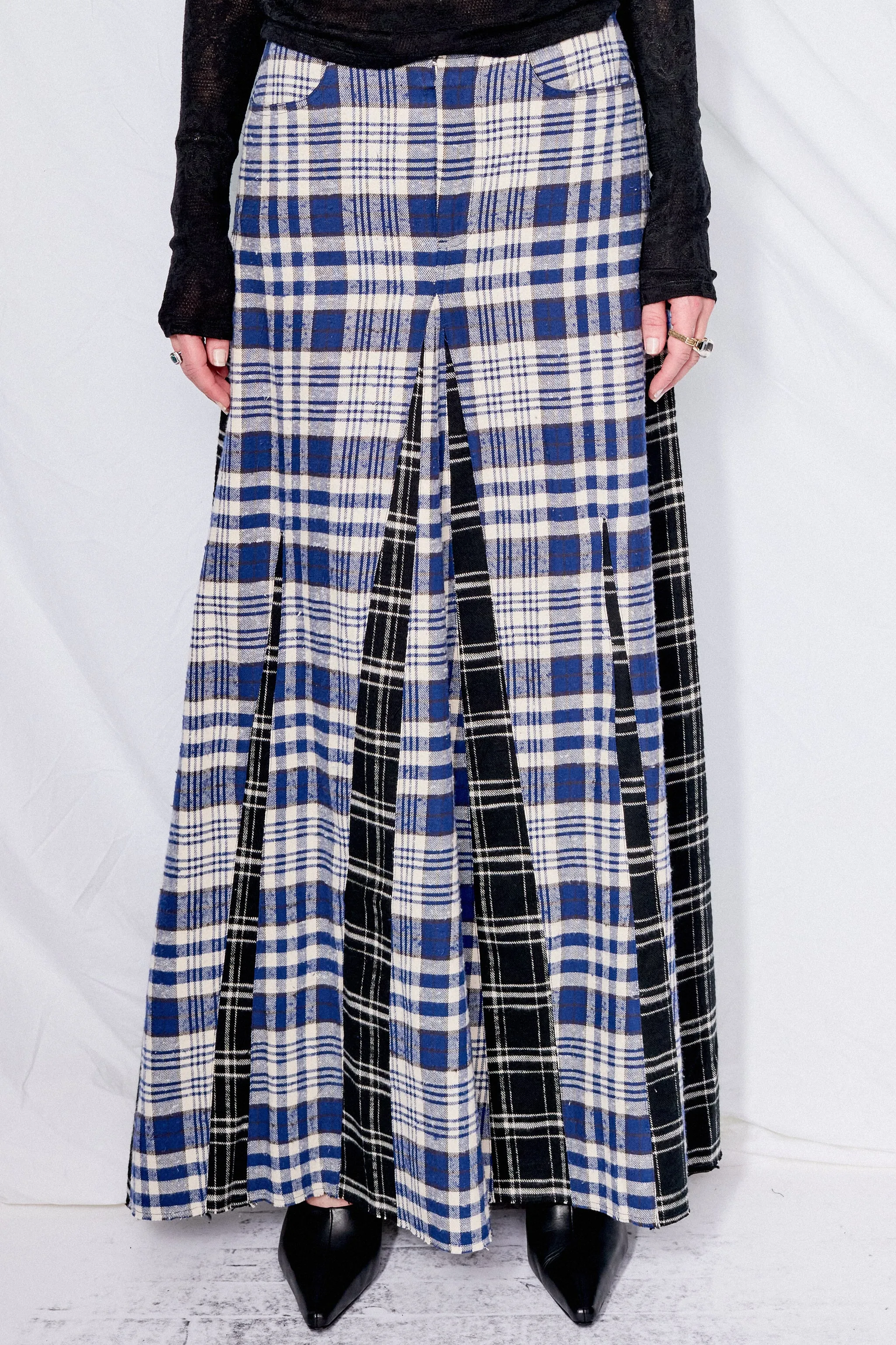 Black and Blue Coastal Flannel Rebel Skirt