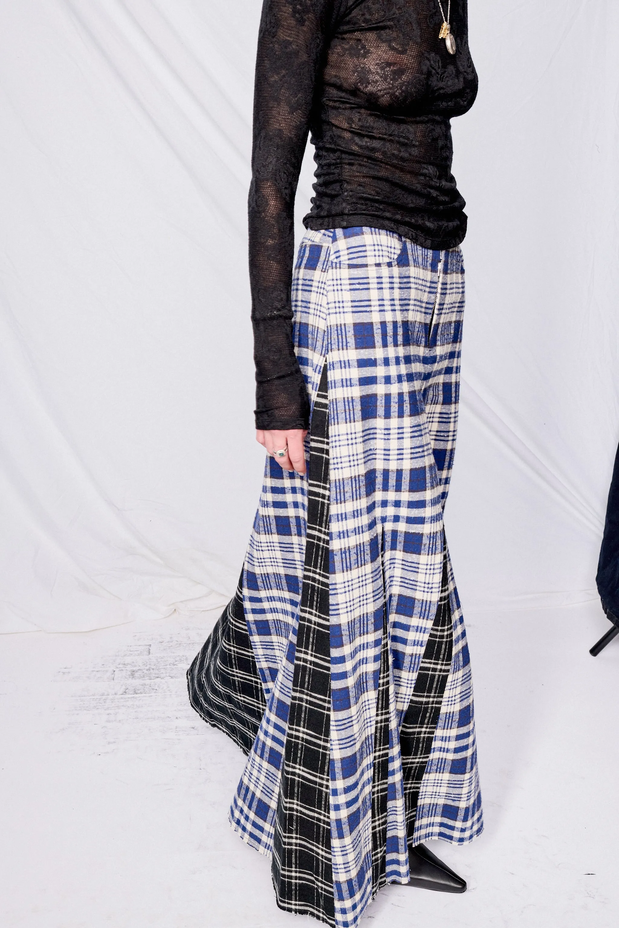 Black and Blue Coastal Flannel Rebel Skirt