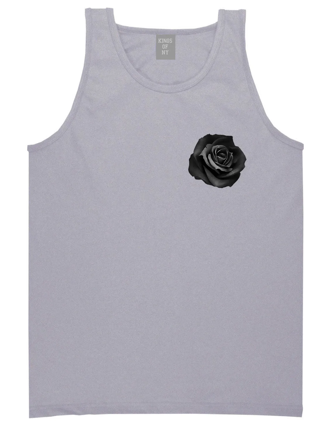 Black Noir Rose Flower Chest Logo Tank Top