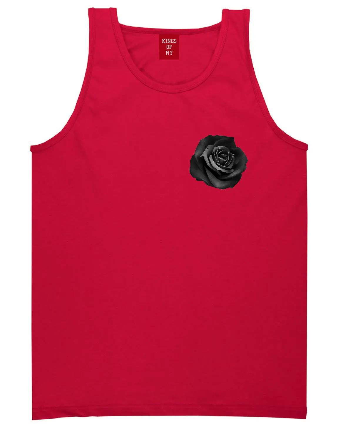 Black Noir Rose Flower Chest Logo Tank Top