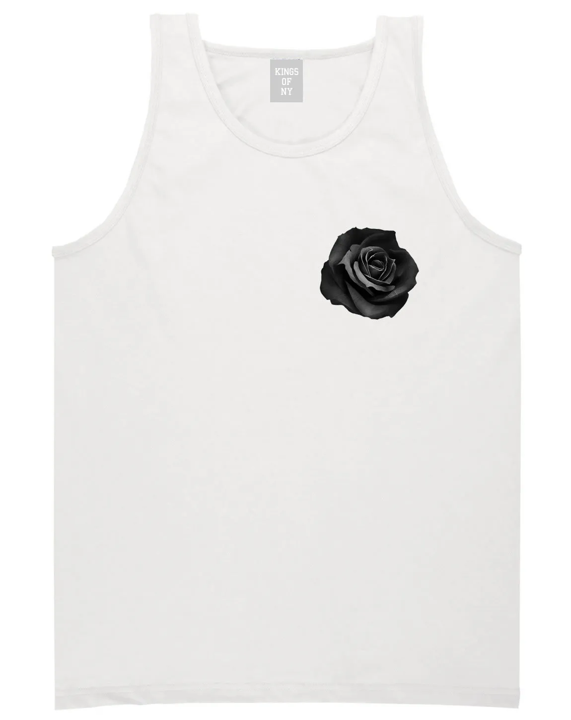 Black Noir Rose Flower Chest Logo Tank Top