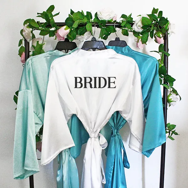 Bridesmaid Robe Set of 5, Personalized Robes in Front & Back, 26 Colors, 3T-6XL