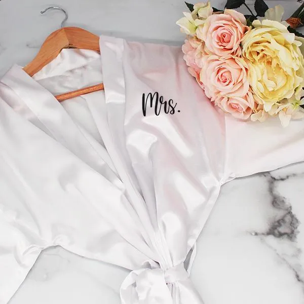 Bridesmaid Robe Set of 5, Personalized Robes in Front & Back, 26 Colors, 3T-6XL