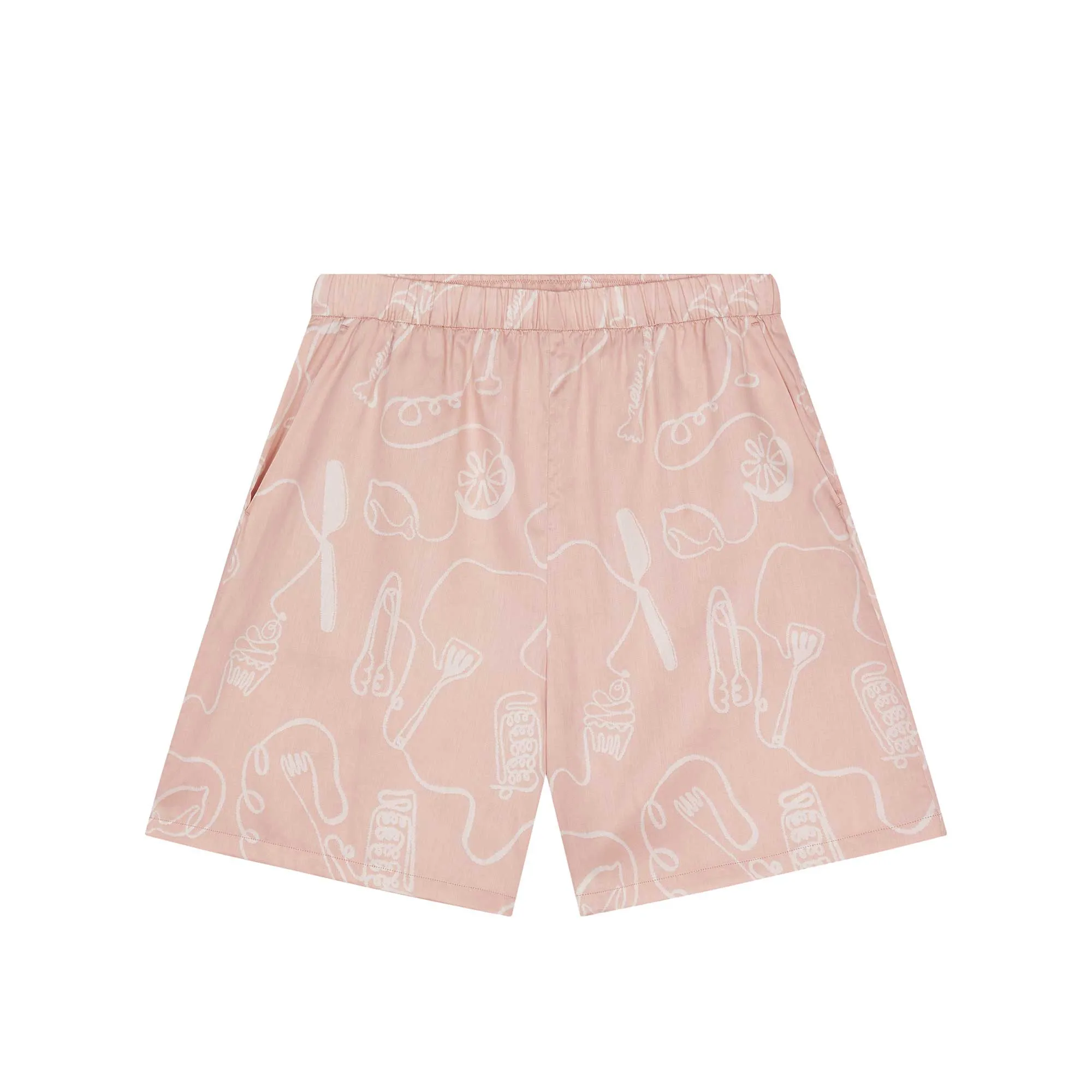 Café Print Pajama Shorts