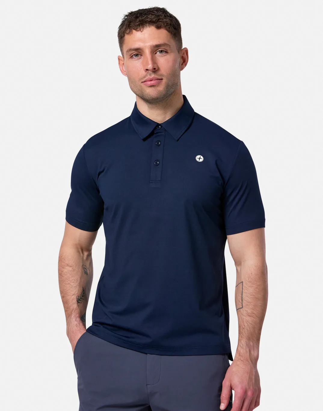 Coffee Polo Tee in Obsidian