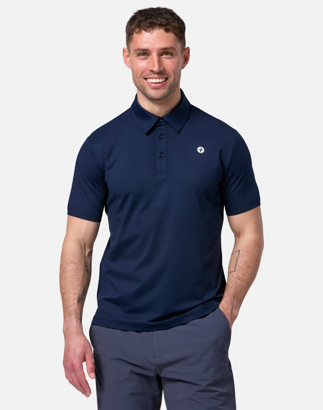 Coffee Polo Tee in Obsidian