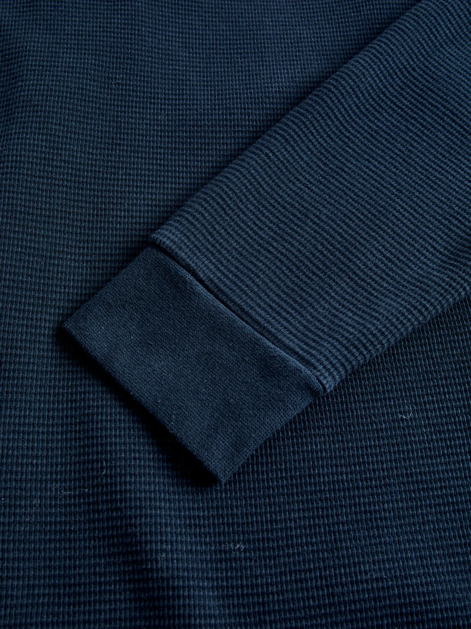 Cotton Longsleeve Thermal Knit in Dark Navy