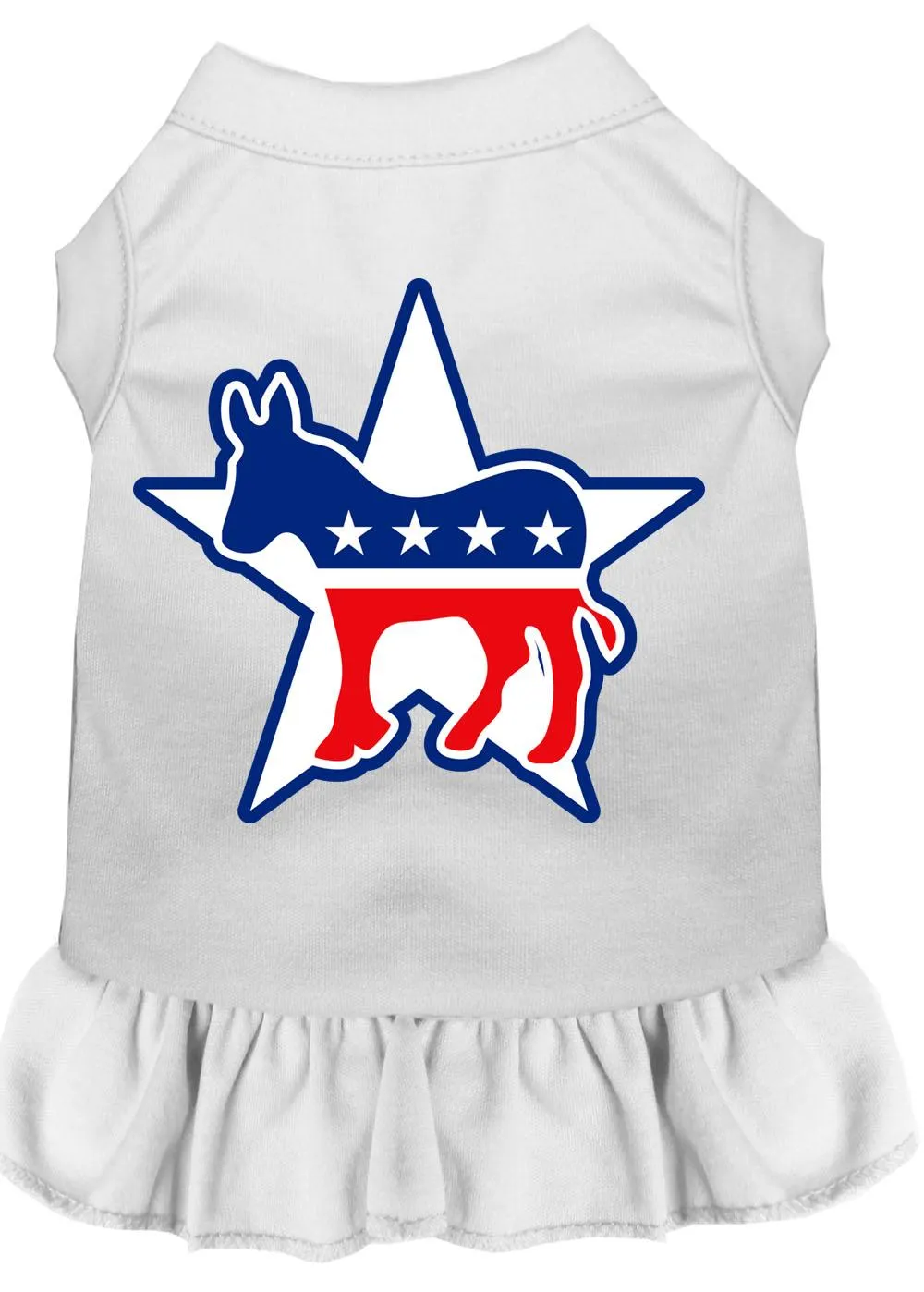 Democrat Screen Print Dress White 4x (22)