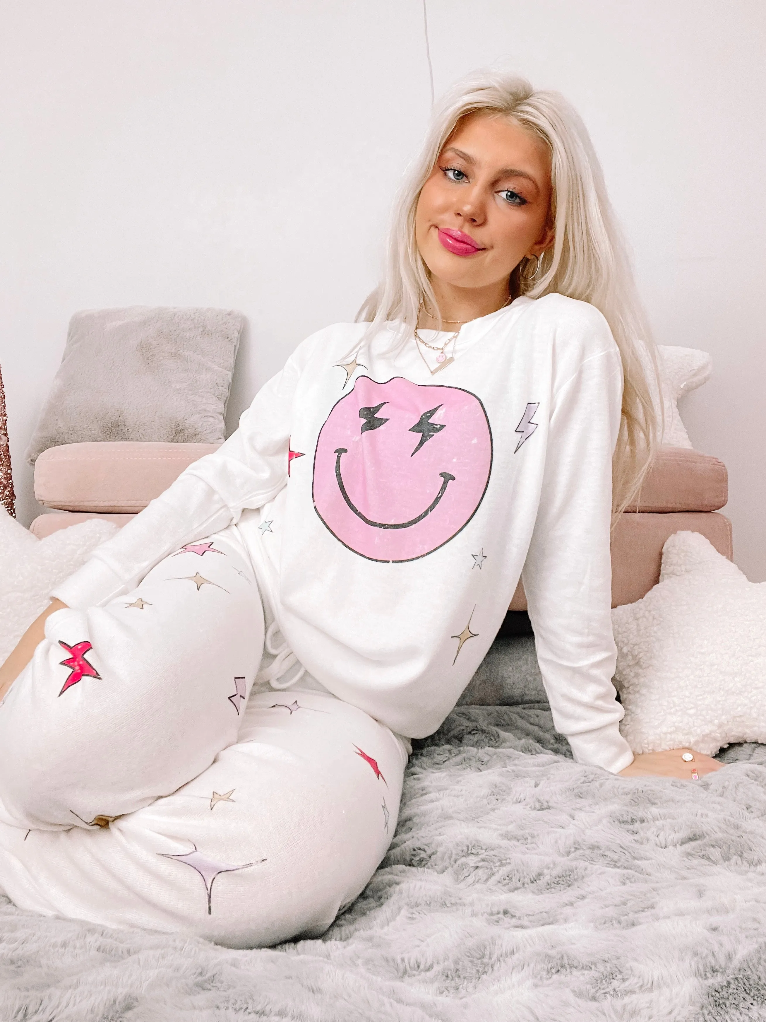 Electric Dreams PJ Set | White