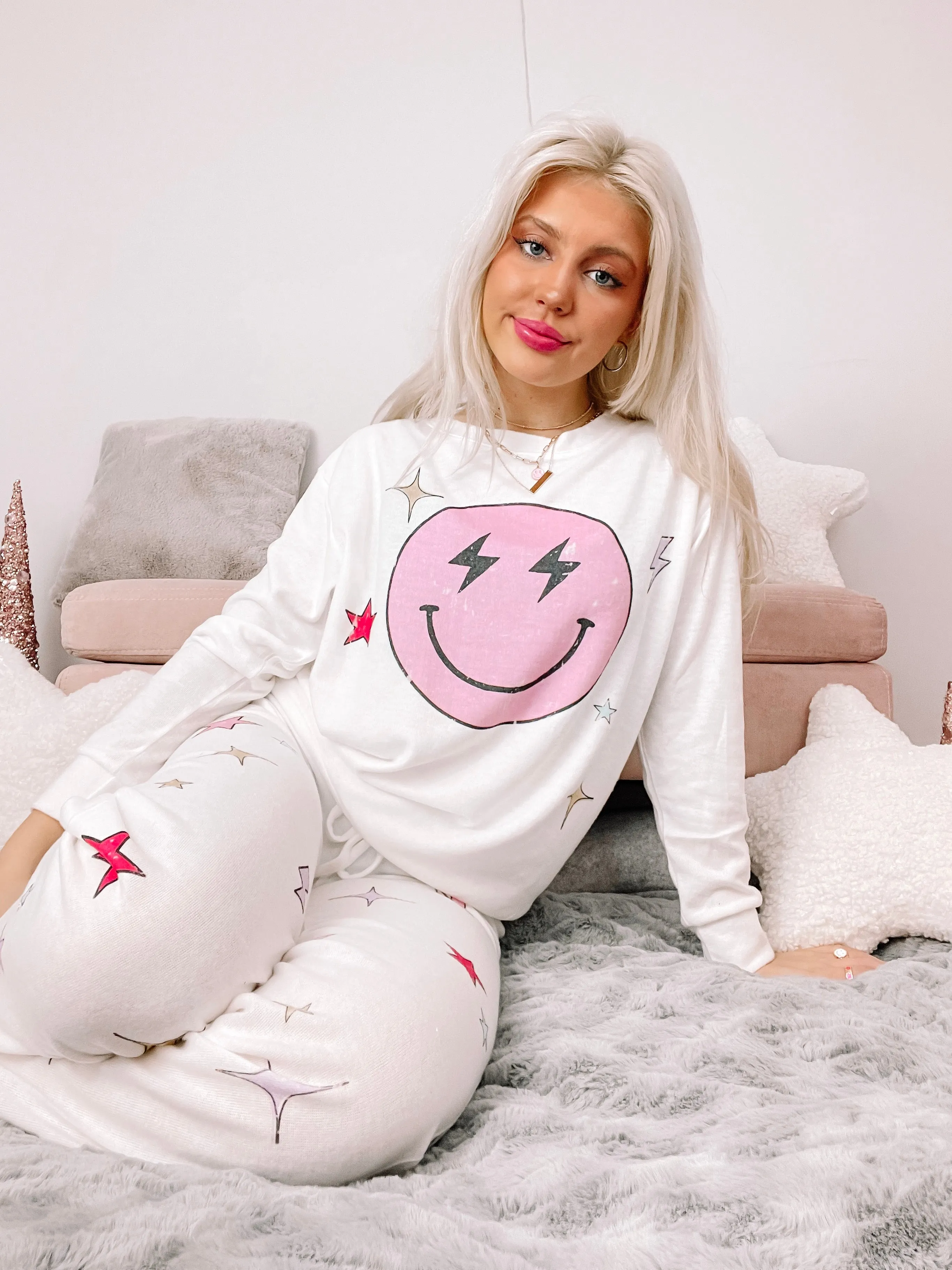 Electric Dreams PJ Set | White