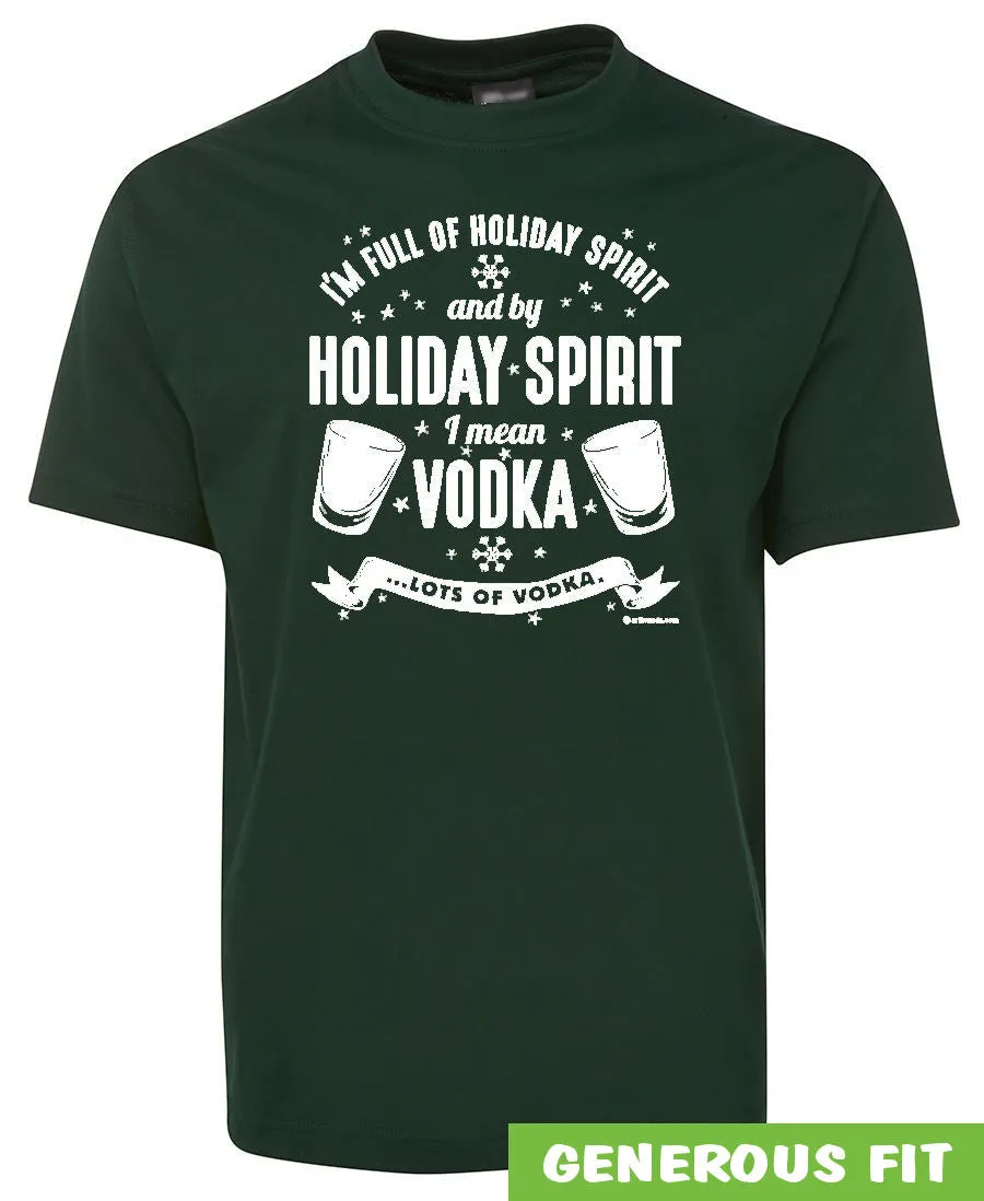 Funny Holiday Spirit Vodka T-Shirt (Colour Choices)