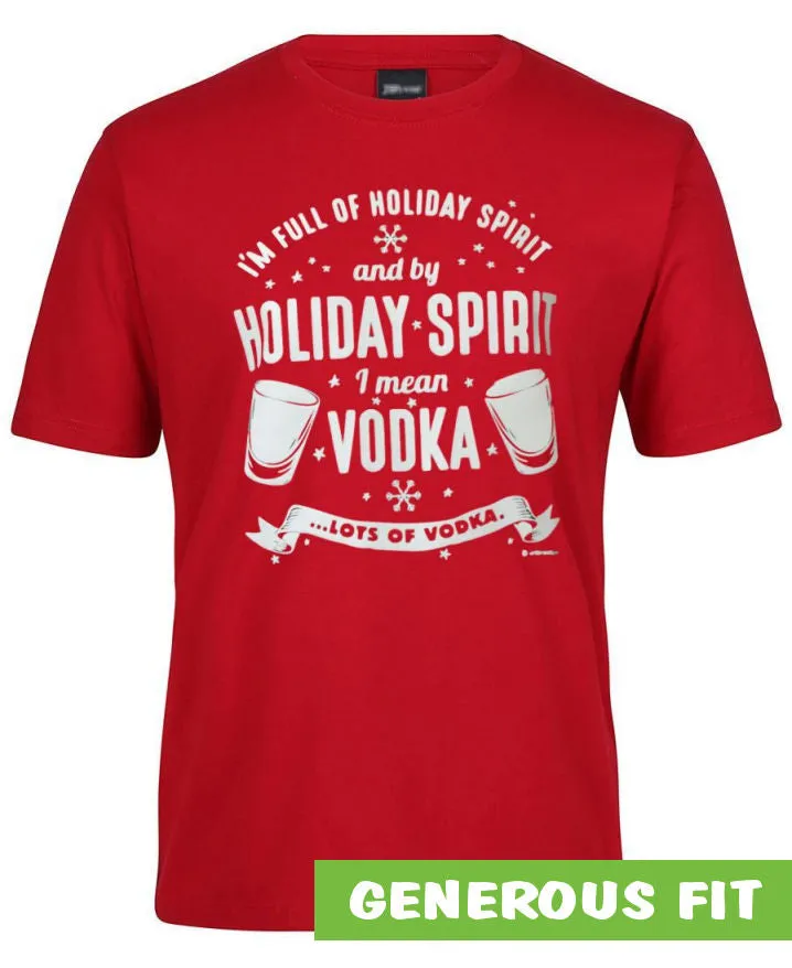 Funny Holiday Spirit Vodka T-Shirt (Colour Choices)