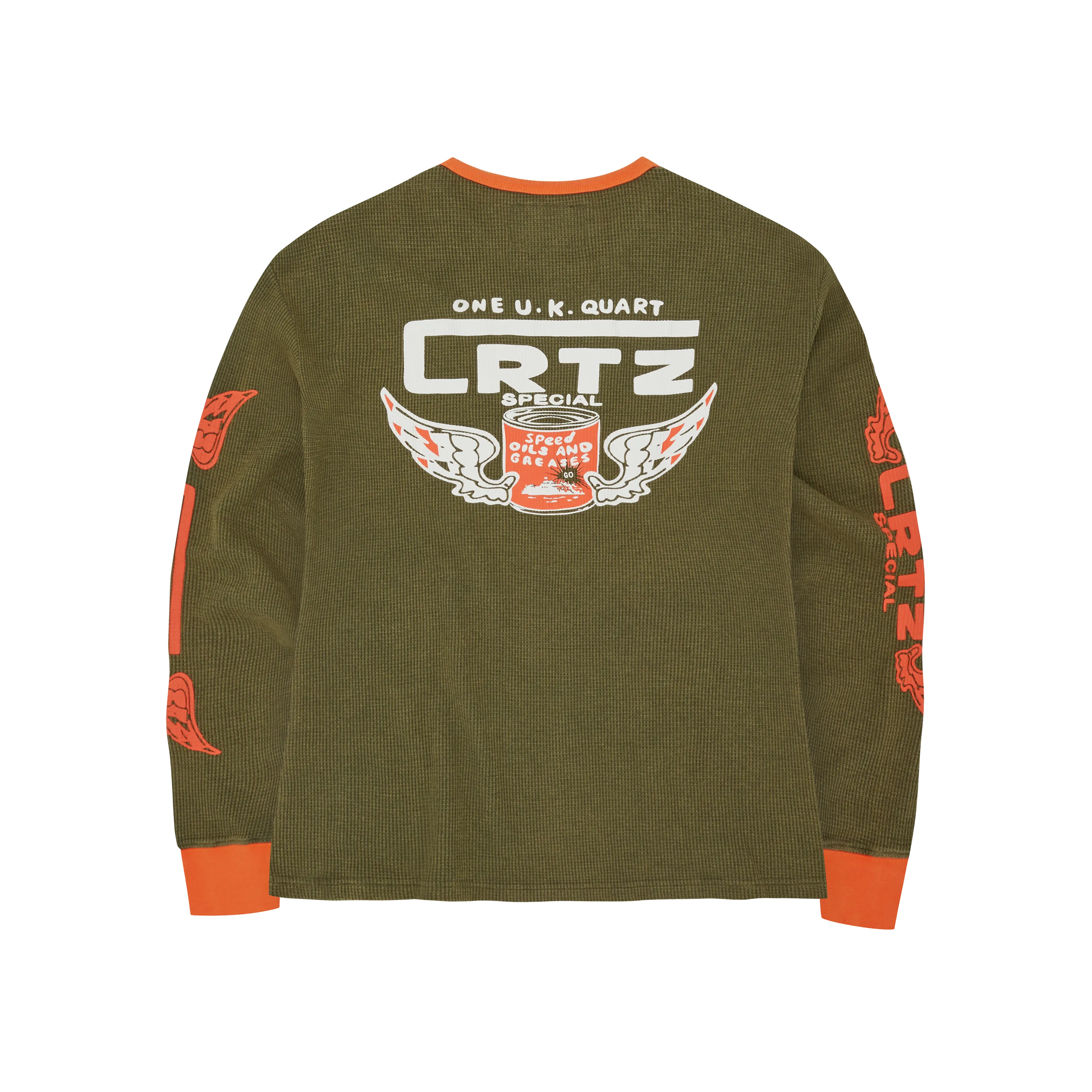 GASOLINA WAFFLE LONGSLEEVE [KHAKI & BURNT ORANGE]