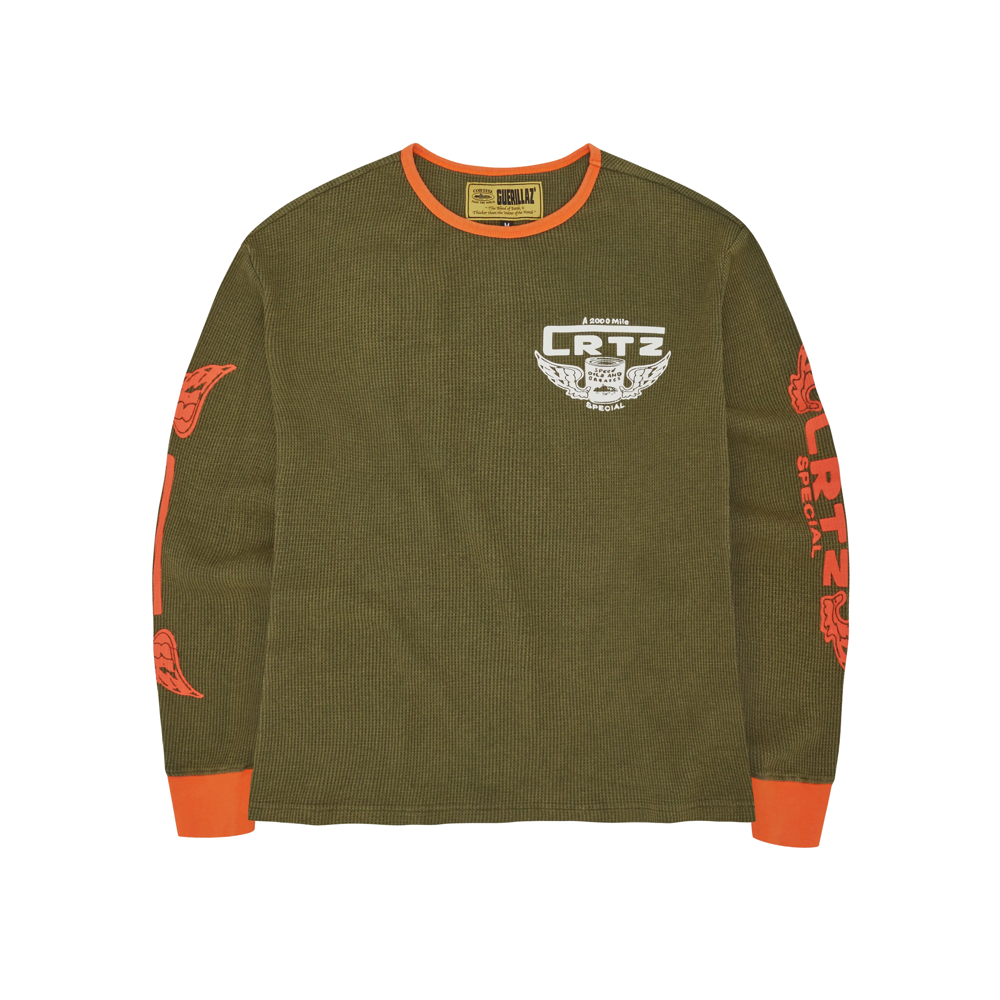 GASOLINA WAFFLE LONGSLEEVE [KHAKI & BURNT ORANGE]