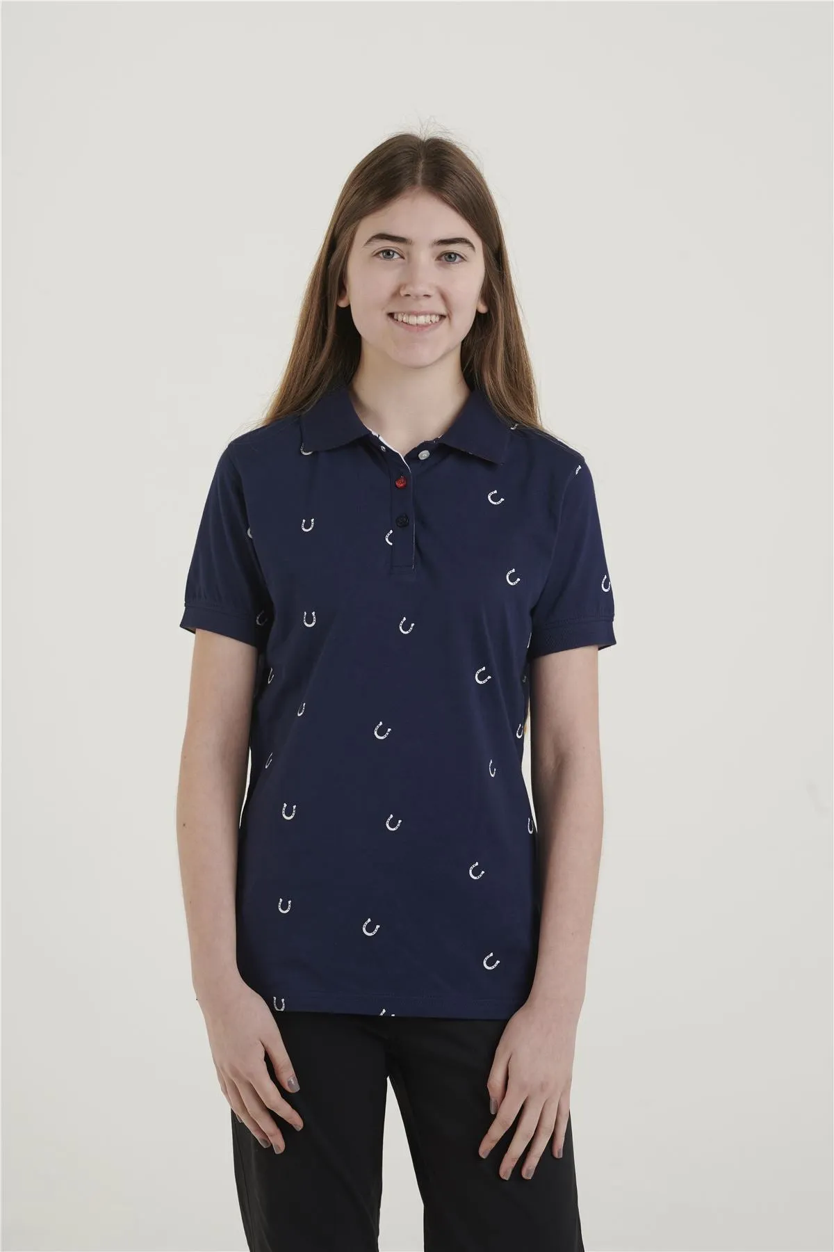 Hazy Blue Womens Short Sleeve Polo Shirt - Pippa