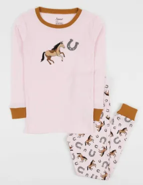 Kids Light Pink Horse Pajamas