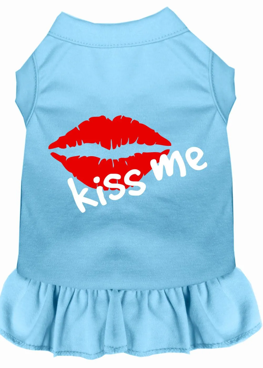 Kiss Me Screen Print Dress Baby Blue Lg (14)