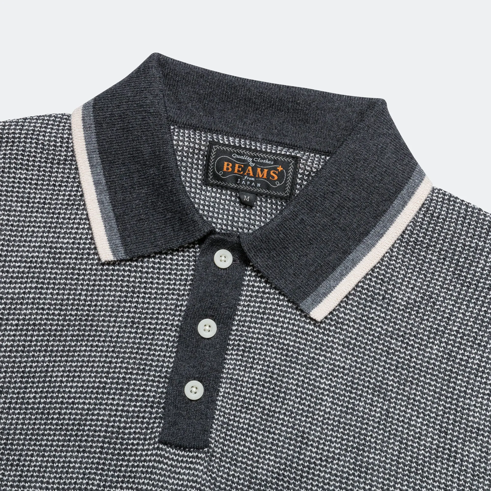 Knit Polo Collar Line - Charcoal Grey