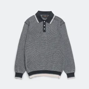 Knit Polo Collar Line - Charcoal Grey