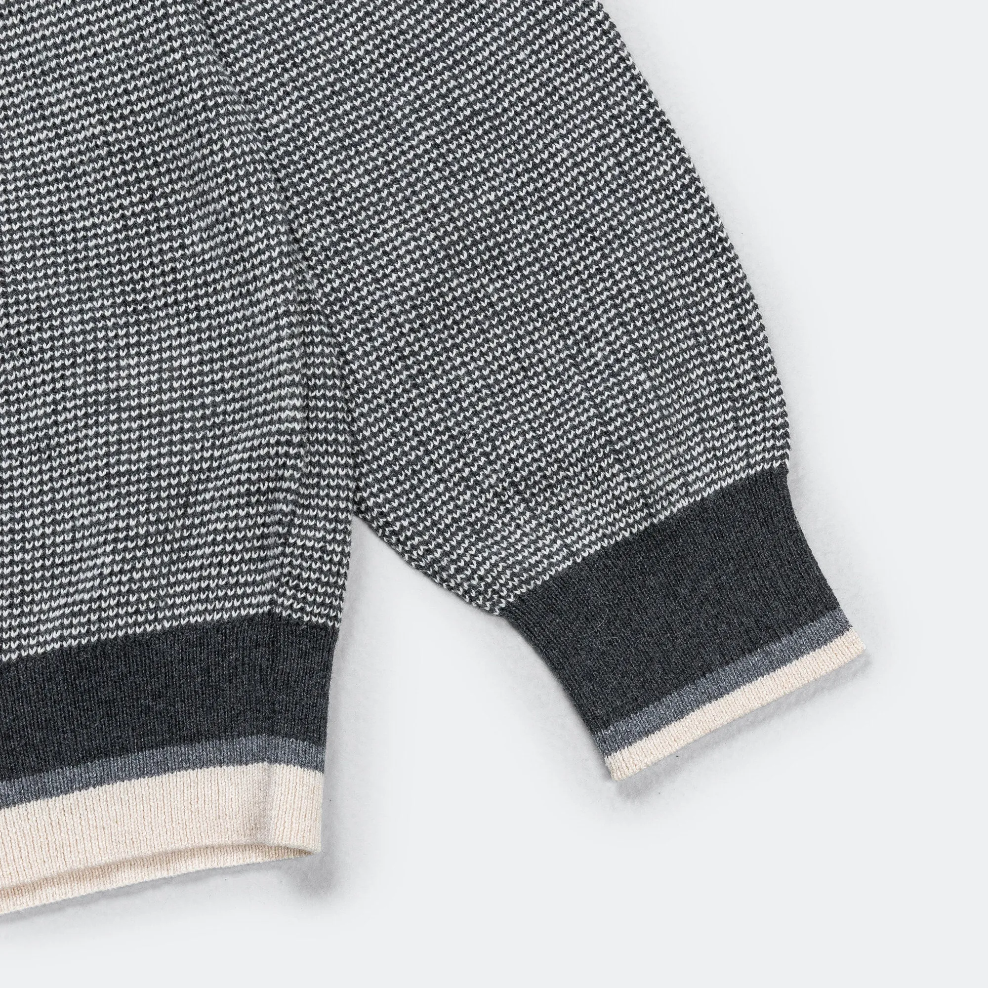 Knit Polo Collar Line - Charcoal Grey