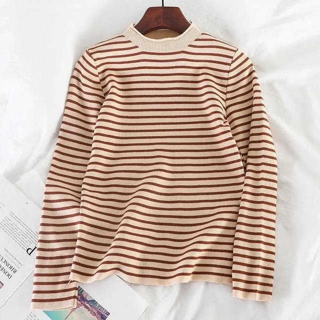 Knitted Turtleneck With Stripes