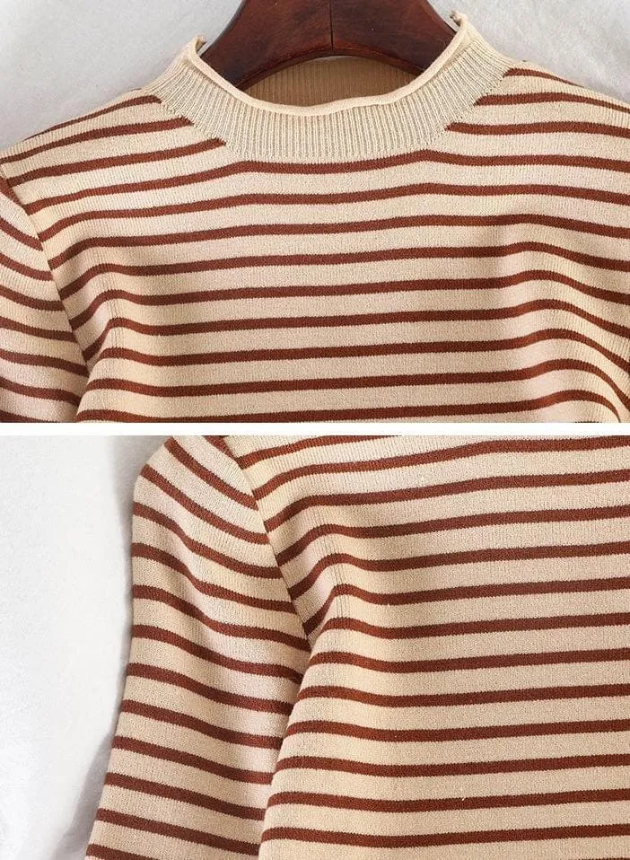 Knitted Turtleneck With Stripes