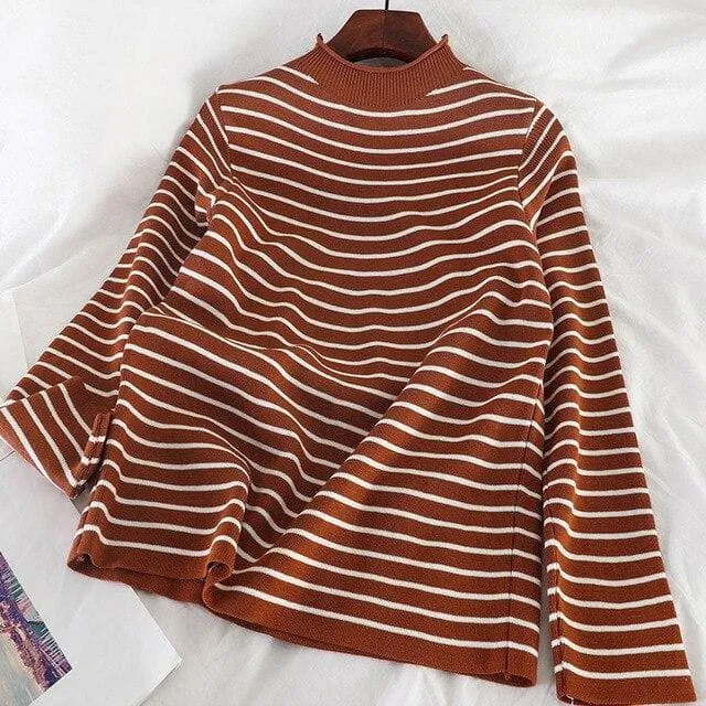 Knitted Turtleneck With Stripes