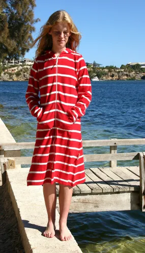 Ladies Candy Stripe Beach Robe