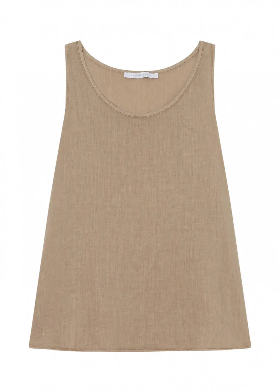 Lea Linen Sleeveless Tank Top.