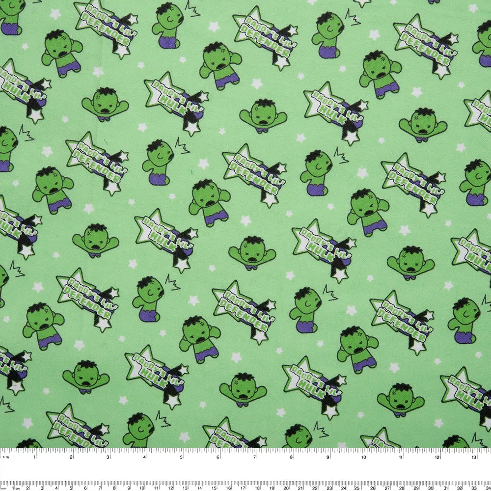 Licensed Flannelette Print - Hulk - Mini - Green