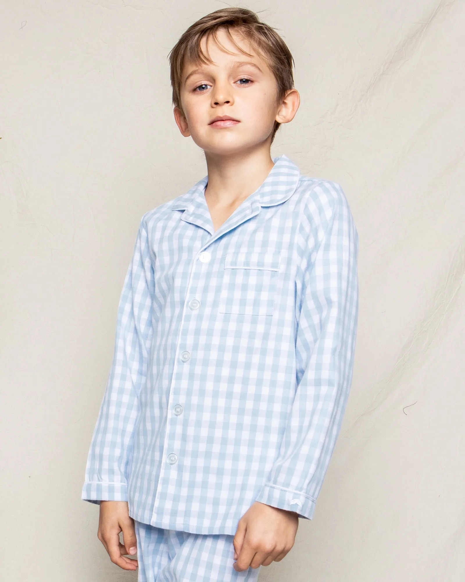 Light Blue Gingham Pajama Set