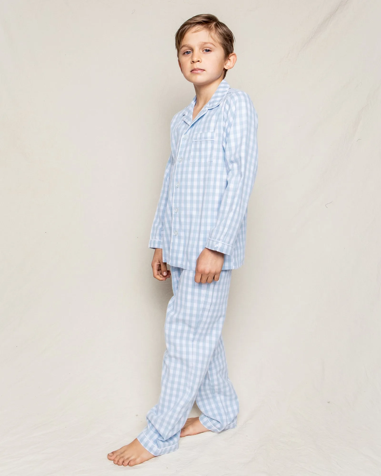 Light Blue Gingham Pajama Set