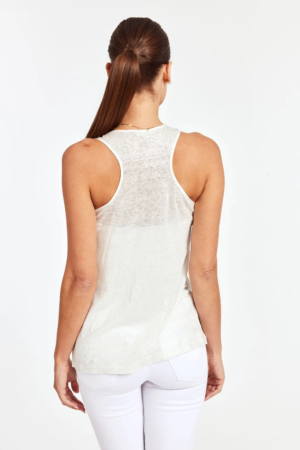 Linen Rhinestone Pocket Tank