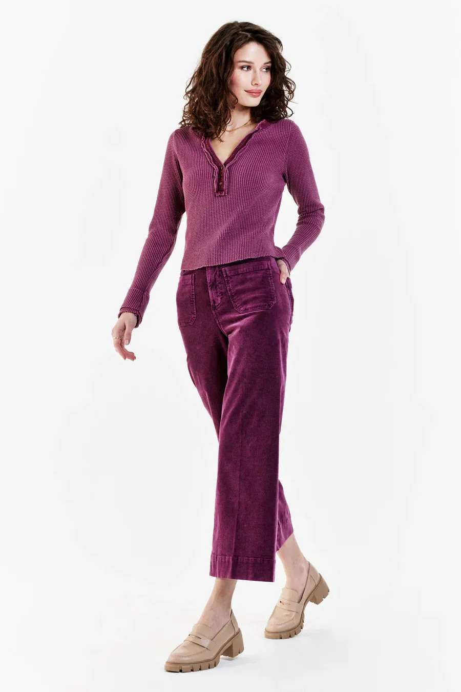 Luna Thermal Purple Potion Placket Top