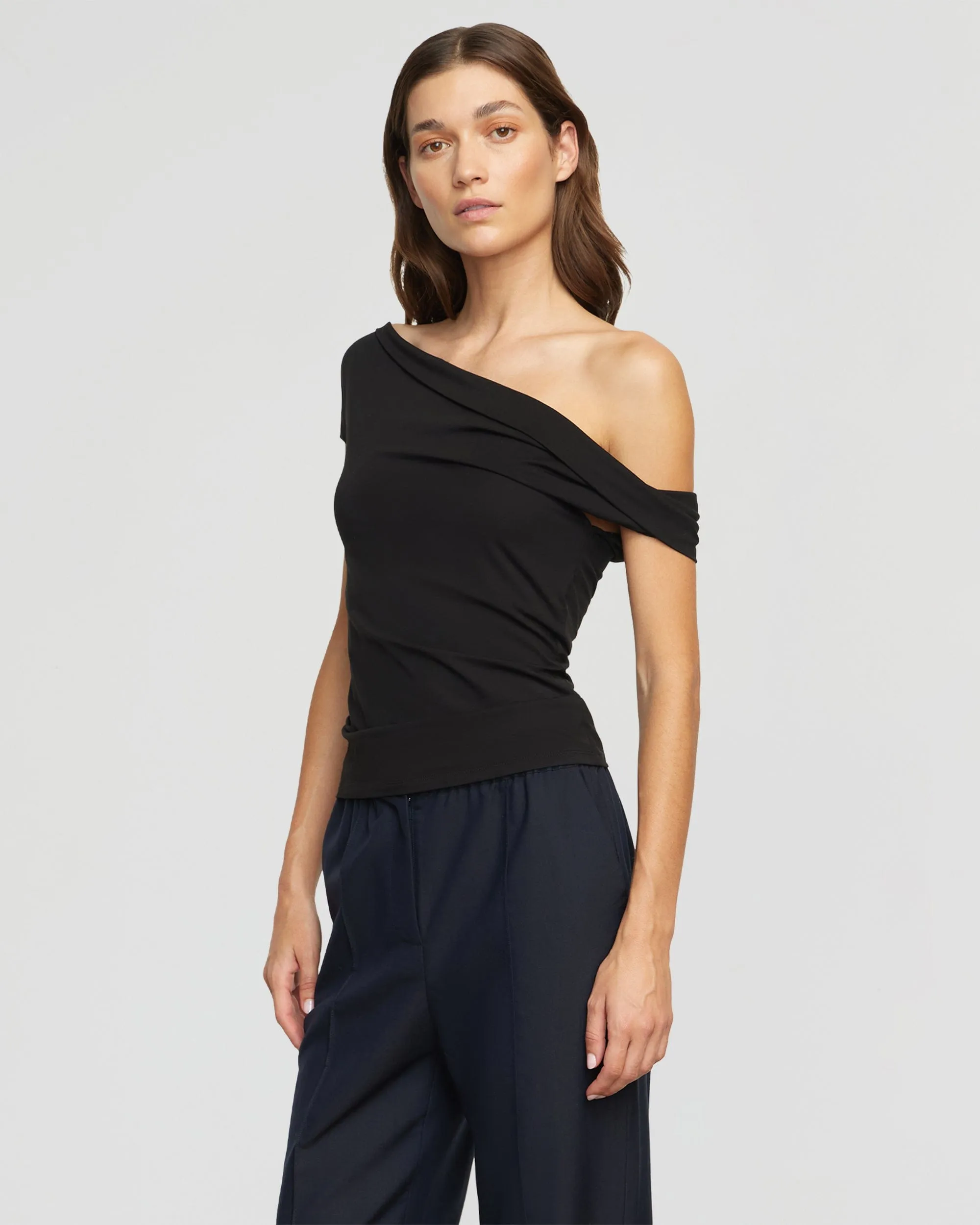 Mai Asymmetric Off-Shoulder Tee