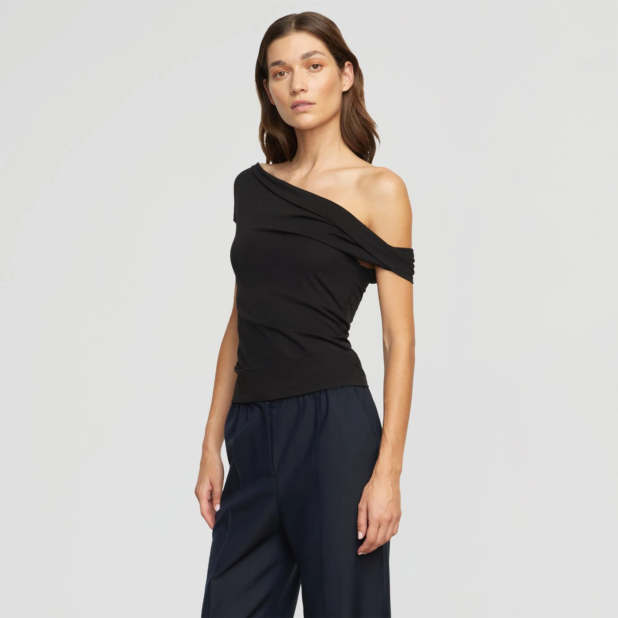 Mai Asymmetric Off-Shoulder Tee