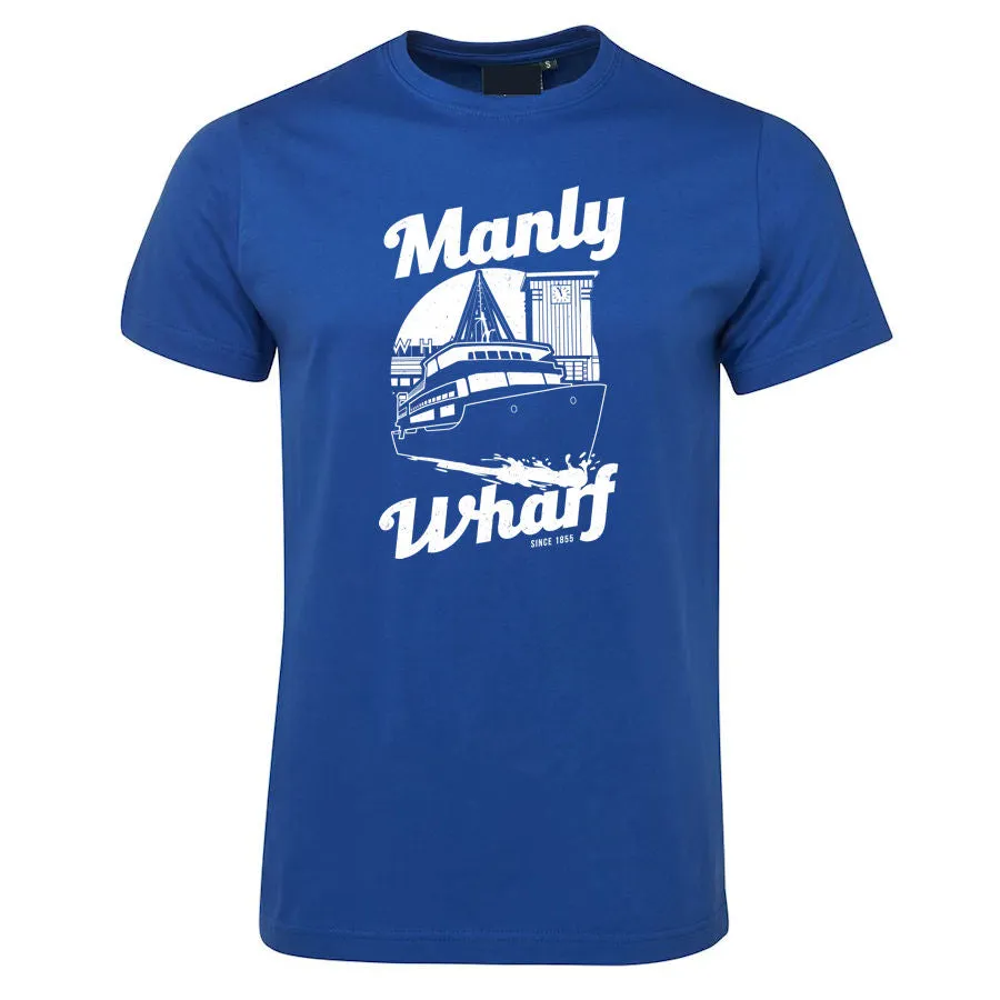 Manly Wharf Ferries Shortsleeve T-Shirt (Colour Choices, White Print)