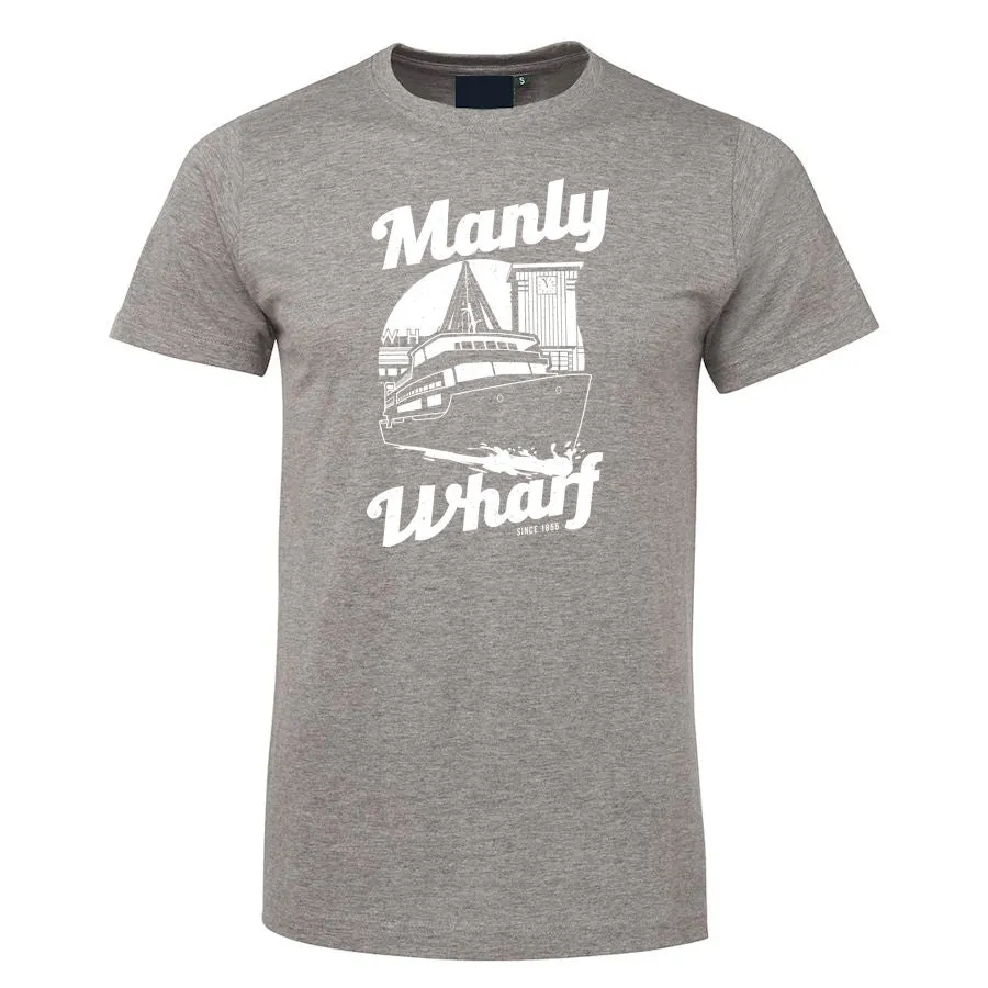 Manly Wharf Ferries Shortsleeve T-Shirt (Colour Choices, White Print)